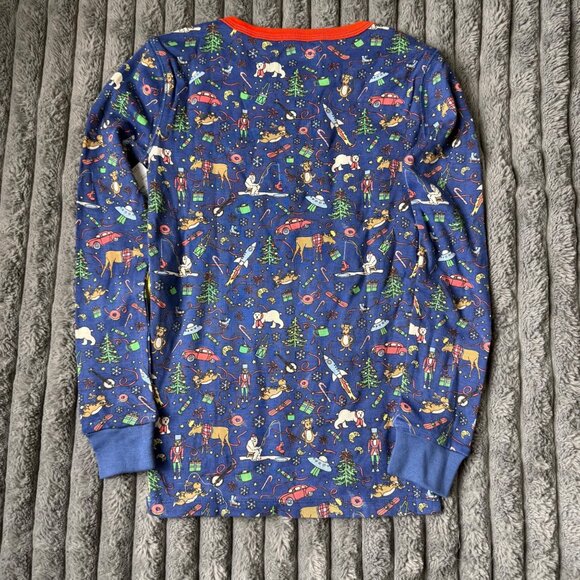 NWT J. Crew crewcuts Navy Winter Print Kids Pajama Set Size 10 - Picture 5 of 8